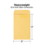 Staples Self Seal Kraft Catalog Envelopes, 6” x 9”, Brown, 100/Box (50262)