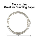 Staples Book Rings, 1", Silver, 16/Pack (32007)