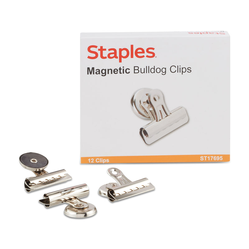 Staples Medium Bulldog Clips, Silver, 12 Clips/Pack (ST17695/17695)
