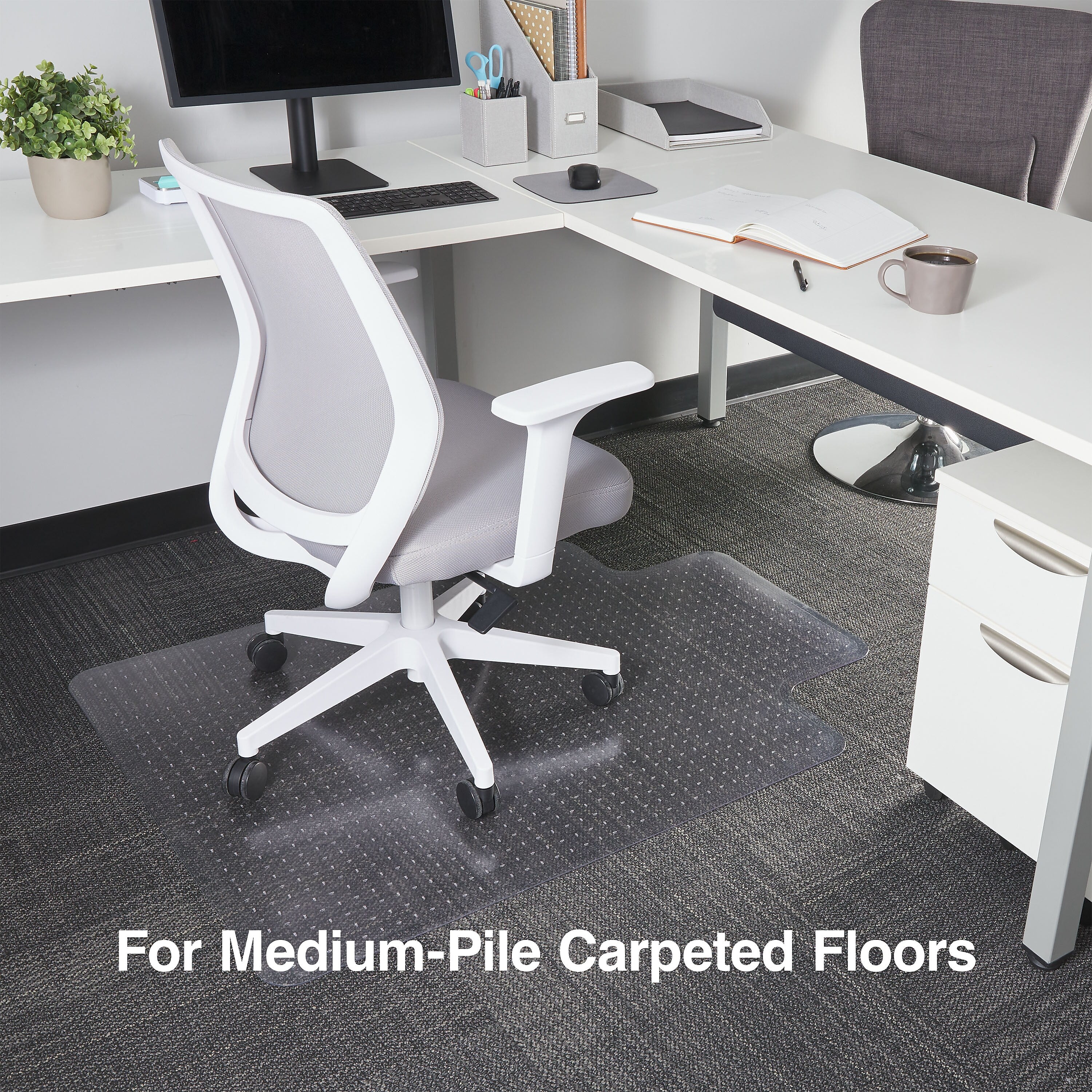 Staples Carpet Chair Mat with Lip, 36" x 48'', Medium-Pile, Clear (20238-CC)