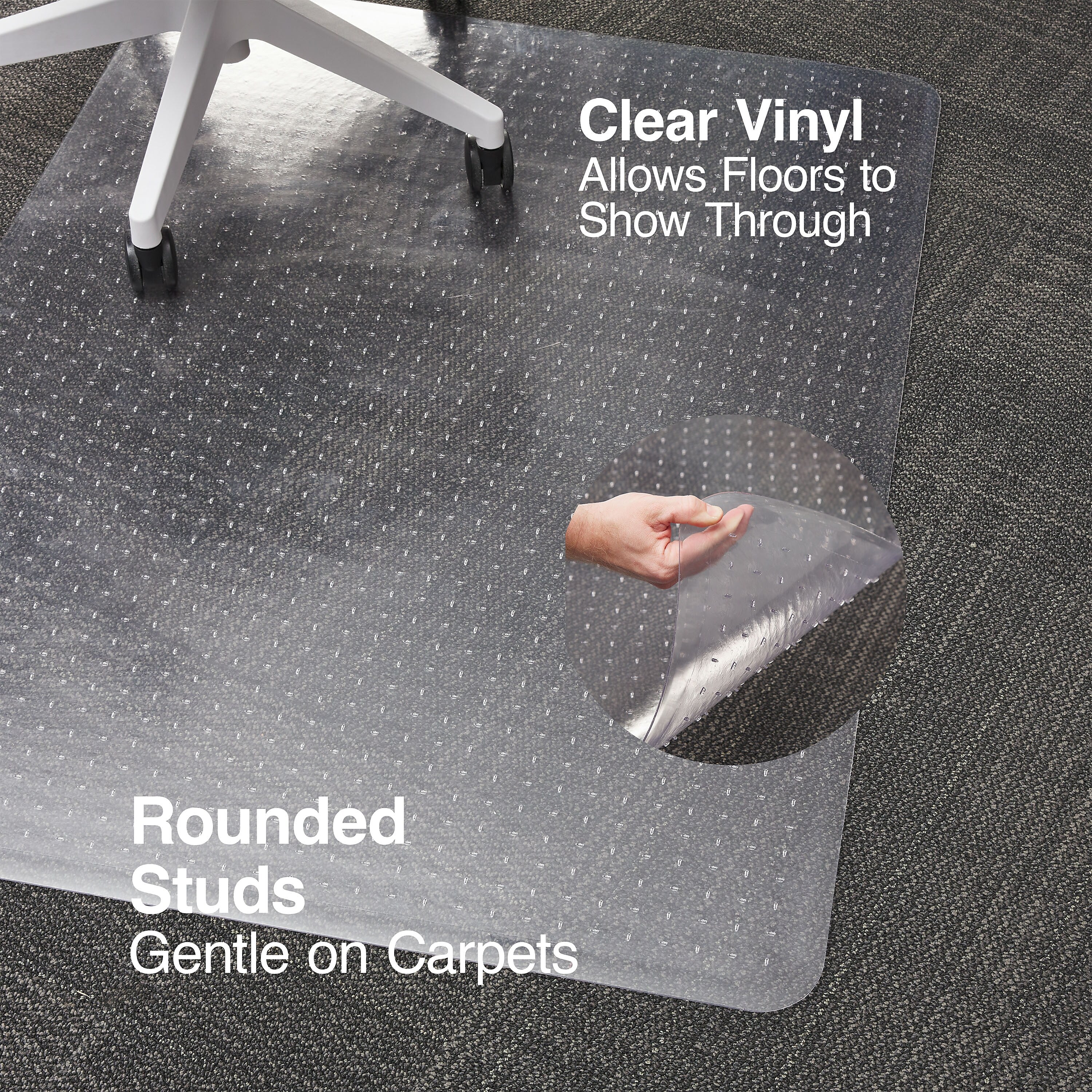 Staples Carpet Chair Mat, 46" x 60'', High-Pile, Clear (20361-CC)