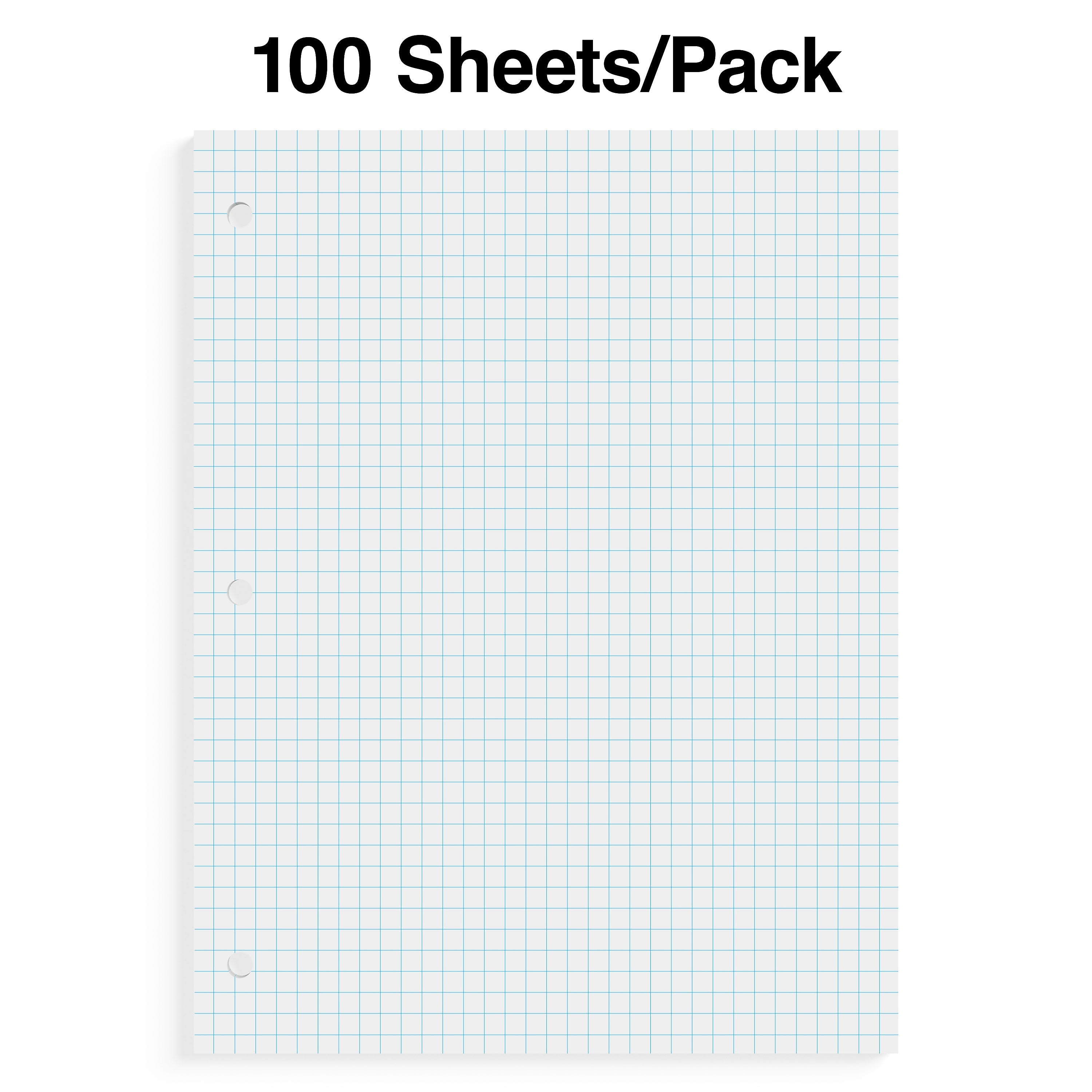 Staples Graph Ruled Filler Paper, 8.5" x 11", White, 100 Sheets/Pack (ST25139G)