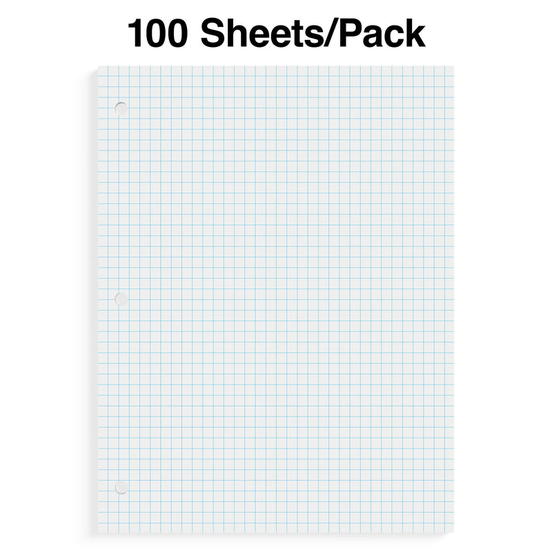 Staples Graph Ruled Filler Paper, 8.5" x 11", White, 100 Sheets/Pack (ST25139G)