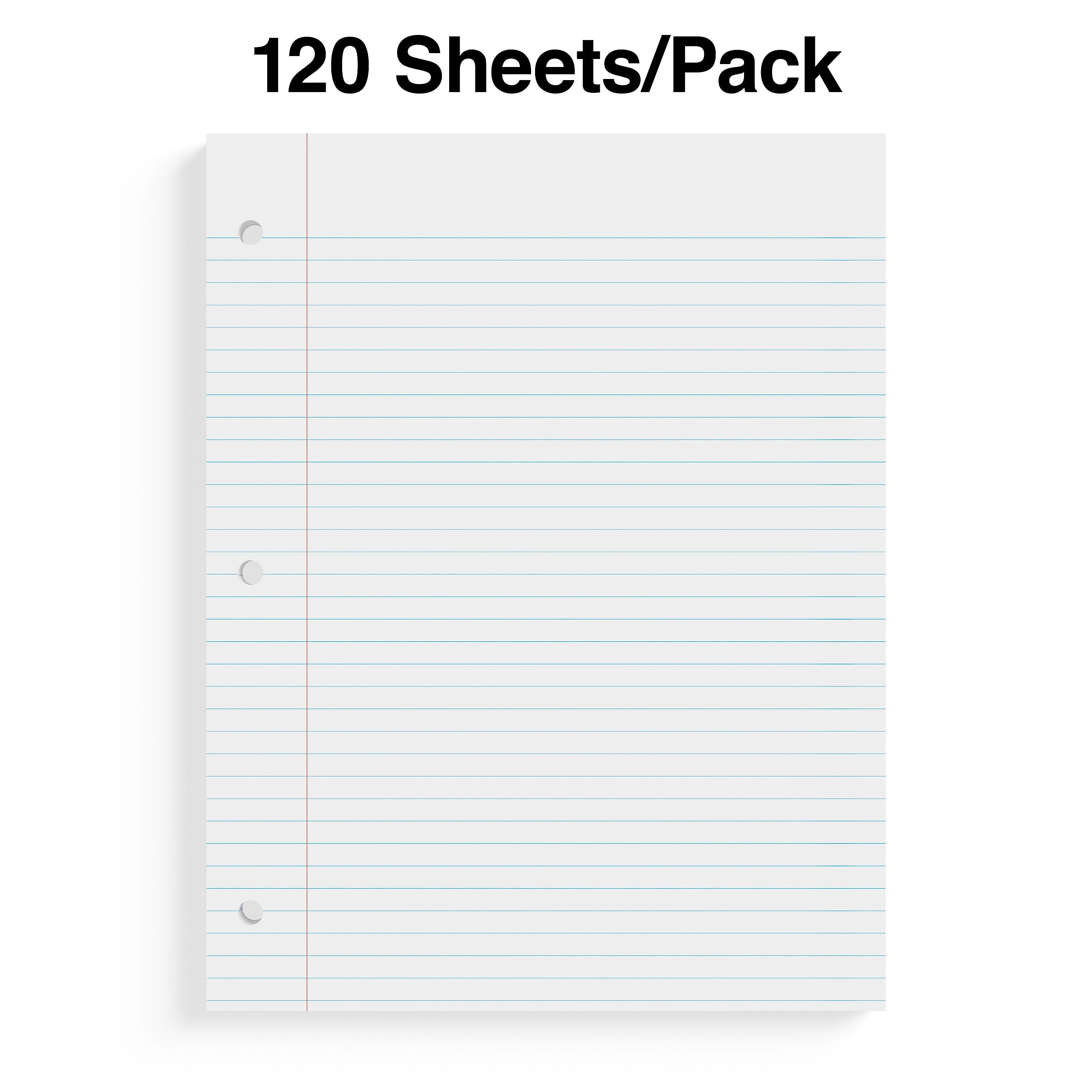 Staples College Ruled Filler Paper, 8" x 10.5", White, 120 Sheets/Pack, 36 Packs/Carton (TR37427)