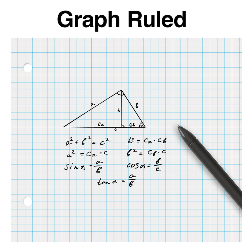 Staples Graph Ruled Filler Paper, 8.5" x 11", White, 100 Sheets/Pack (ST25139G)