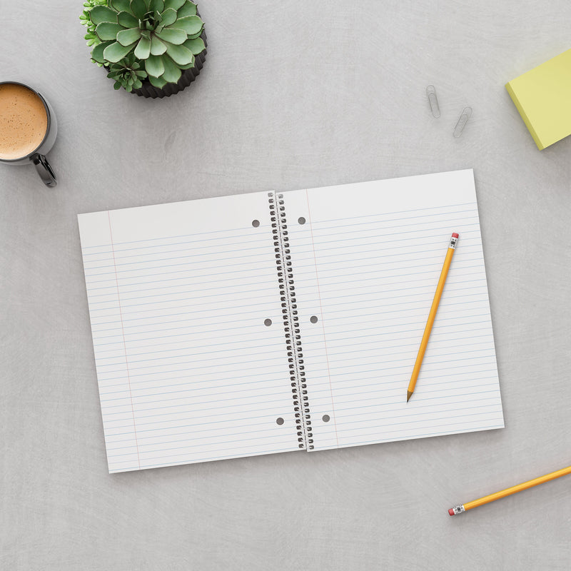 Staples Premium Poly 1-Subject Notebook, 8" x 10.5", Wide Ruled, 100 Sheets, Red (ST20958D)