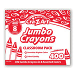Cra-Z-Art Jumbo Crayon Classroom Pack, Assorted Colors, 400/Pack (CZA740051)