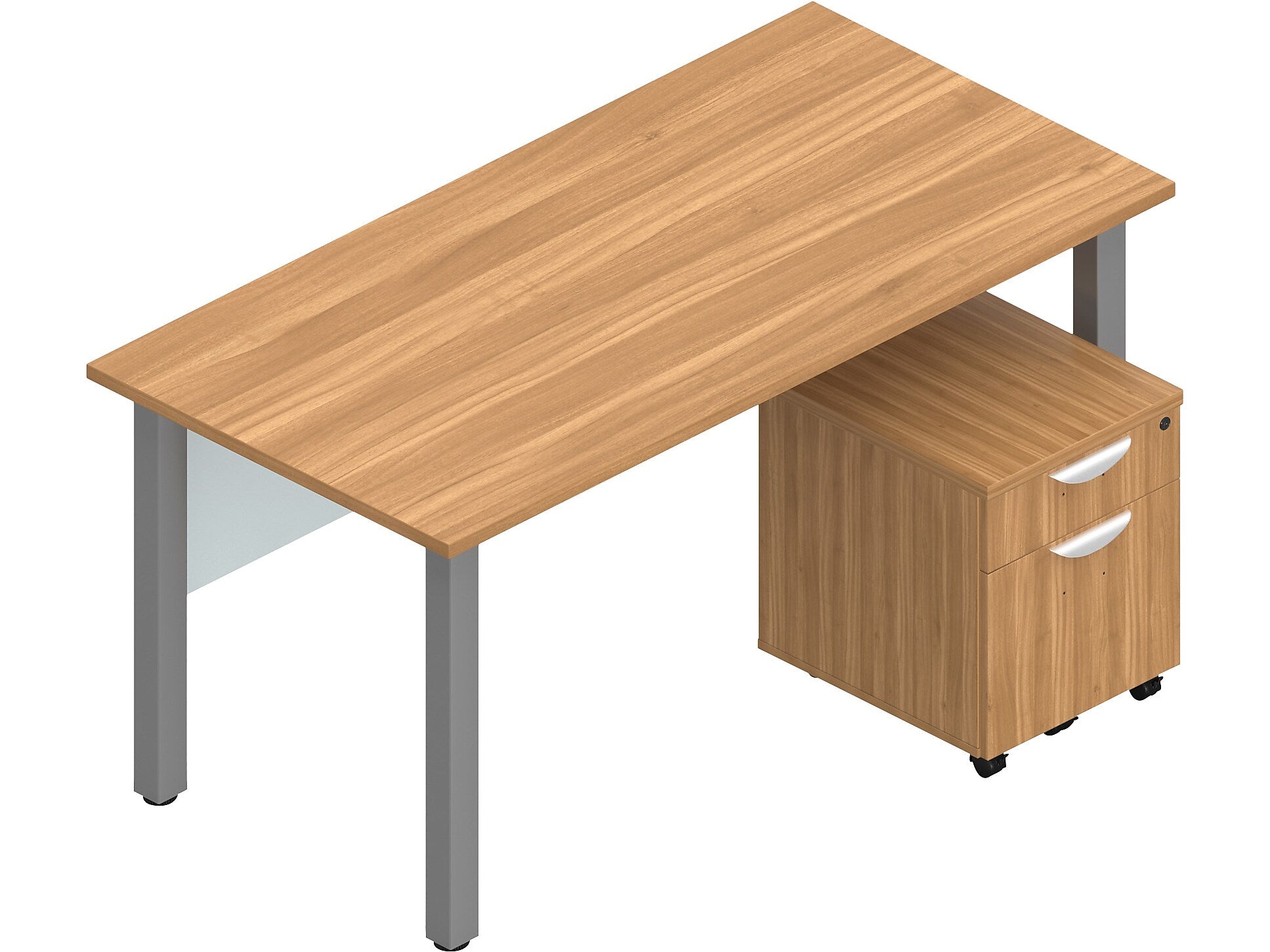 Offices To Go Superior 60" Workstation Desk Bundle, Autumn Walnut (TDOTG19-AWL)