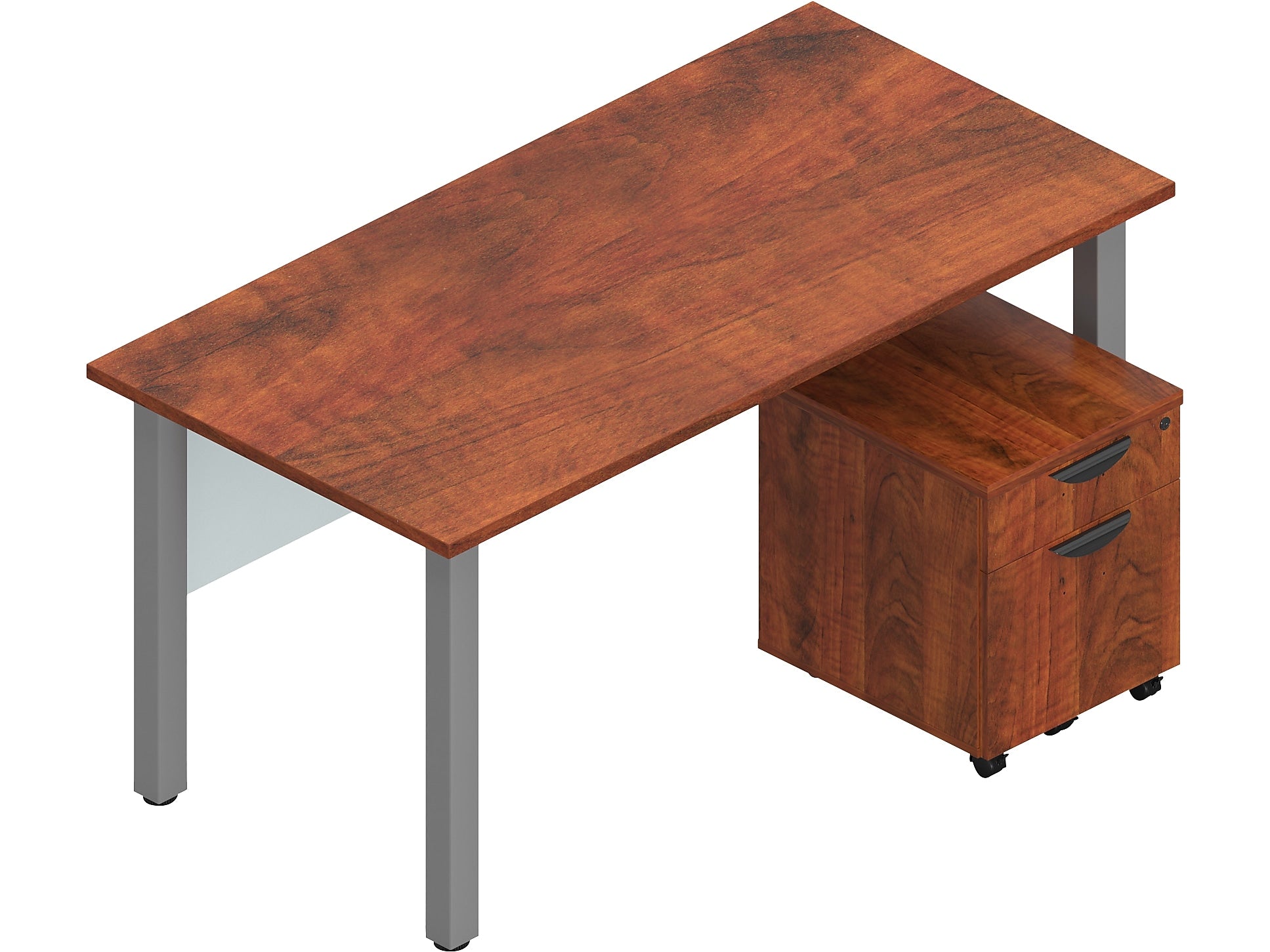 Offices To Go Superior 60" Workstation Desk Bundle, American Dark Cherry (TDOTG19-ADC)