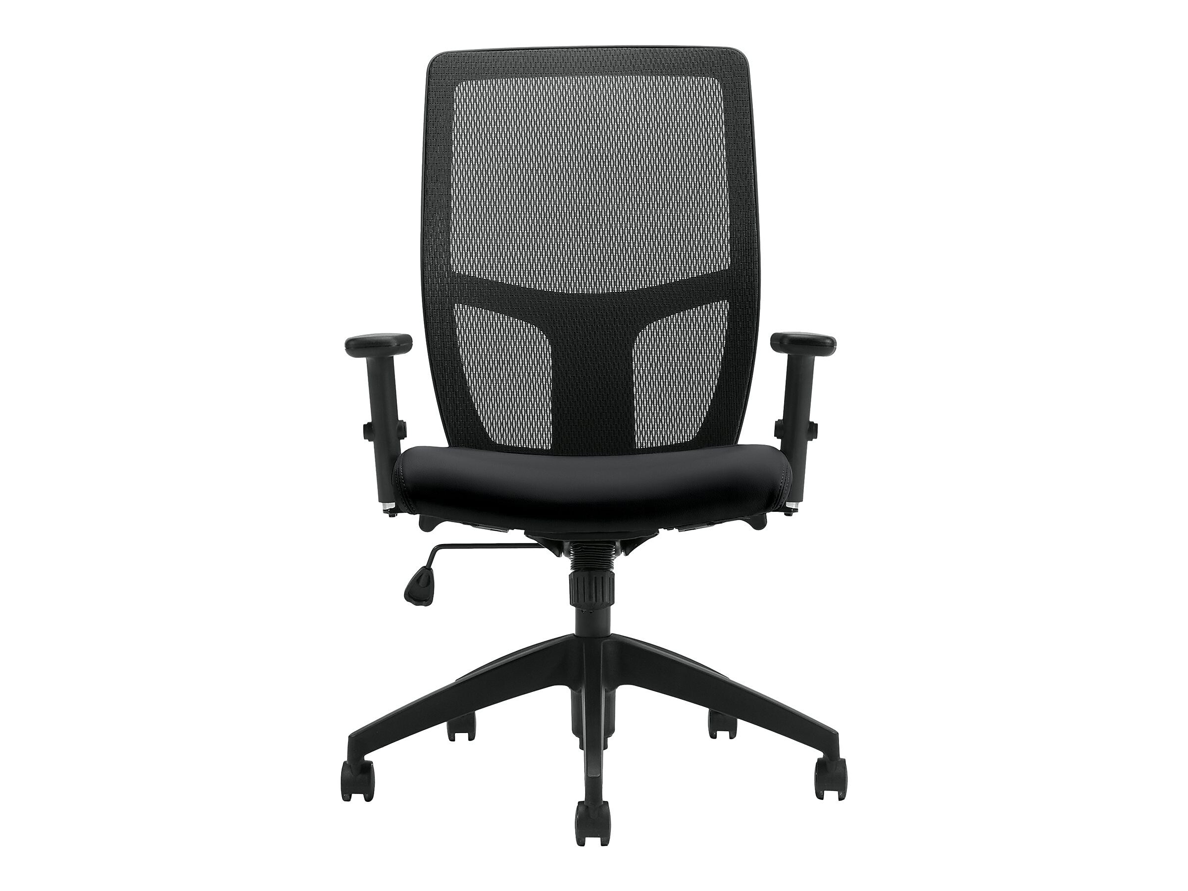 Offices To go Mesh Back Luxhide Task Chair, Black (OTG3191BL20)