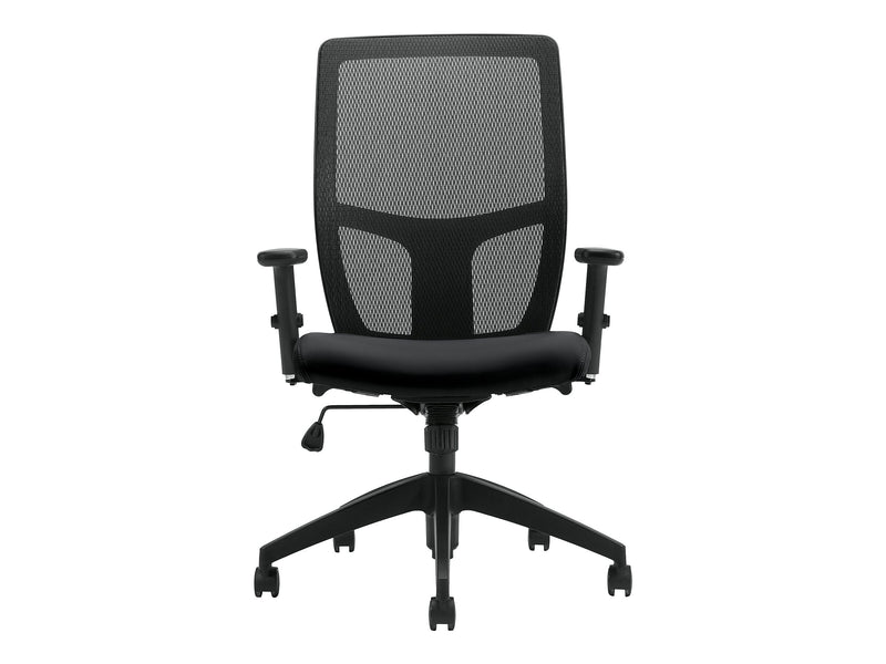 Offices To go Mesh Back Luxhide Task Chair, Black (OTG3191BL20)