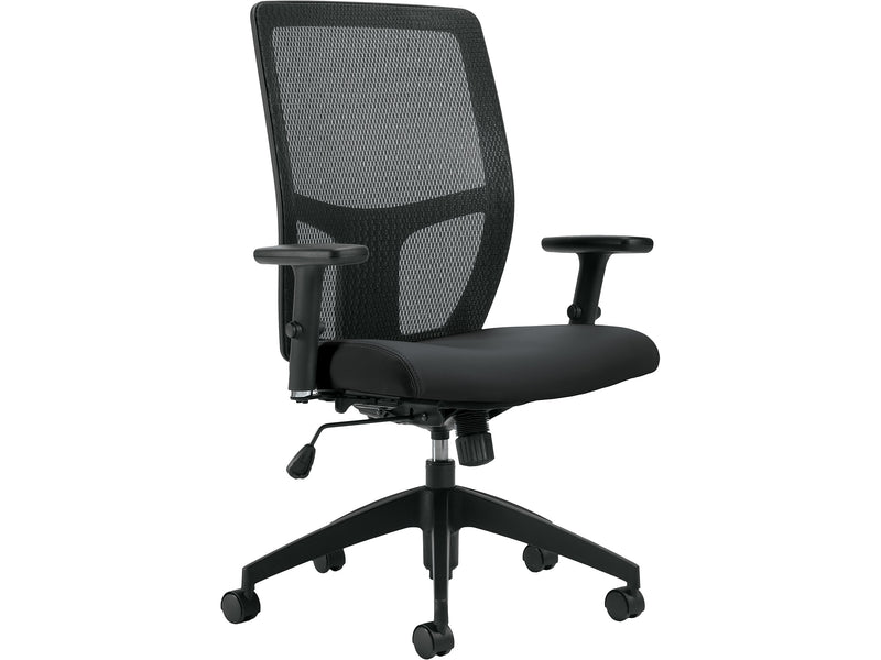 Offices To go Mesh Back Luxhide Task Chair, Black (OTG3191BL20)