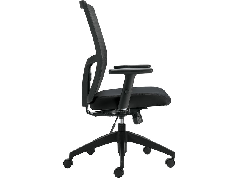 Offices To go Mesh Back Luxhide Task Chair, Black (OTG3191BL20)