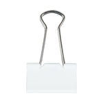 JAM Paper Colorful Binder Clips, Medium,  5/8" Capacity, White, 15/Pack (339BCWH)