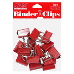 JAM Paper Colored Binder Clips, Medium,  5/8" Capacity, Red, 15/Pack (339BCRE)