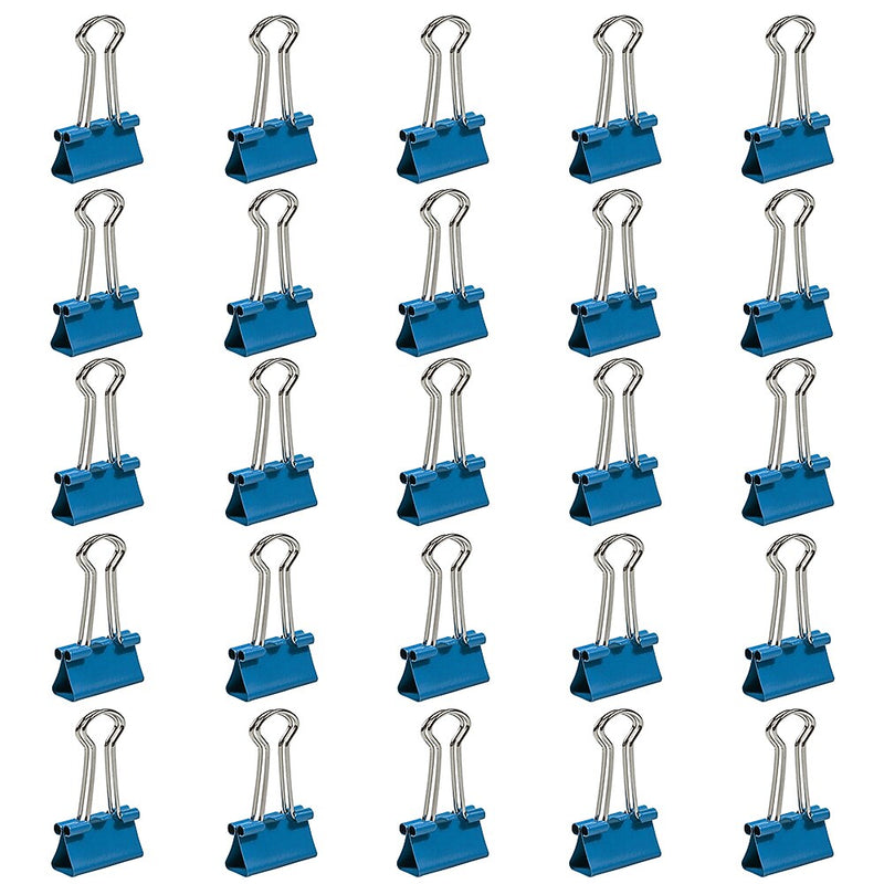 JAM Paper Colored Small Binder Clips, 3/8" Capacity, Blue, 25/pack (334BCBU)