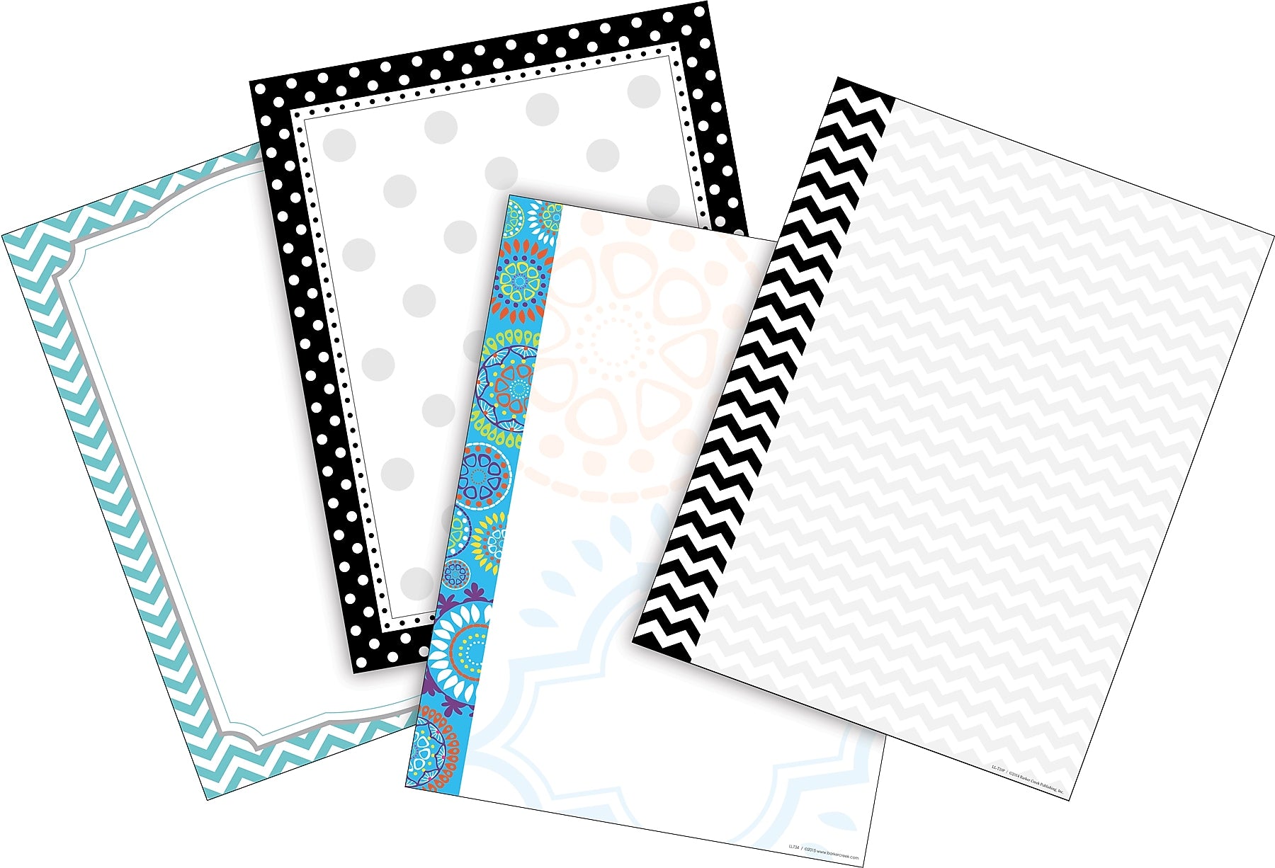 Barker Creek Chevron & Dots Computer Paper, 8.5" x 11", 60 lbs., Assorted Colors, 200 Sheets/Pack (SS0756)