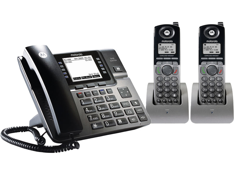 Motorola 4-Line Corded/Cordless Phone Bundle, Gray/Black (ML1002H)