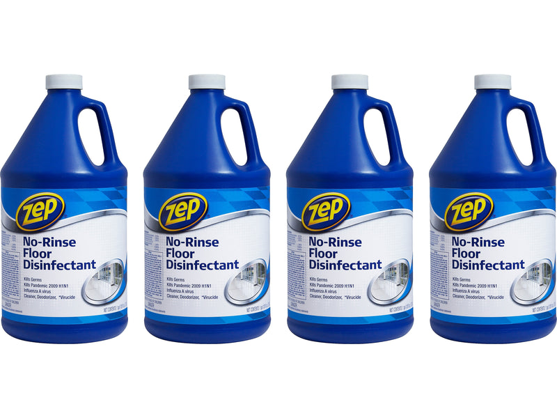 Zep No-Rinse Floor Disinfectant, 128.2 Oz., 4/Carton (ZUNRS128X)