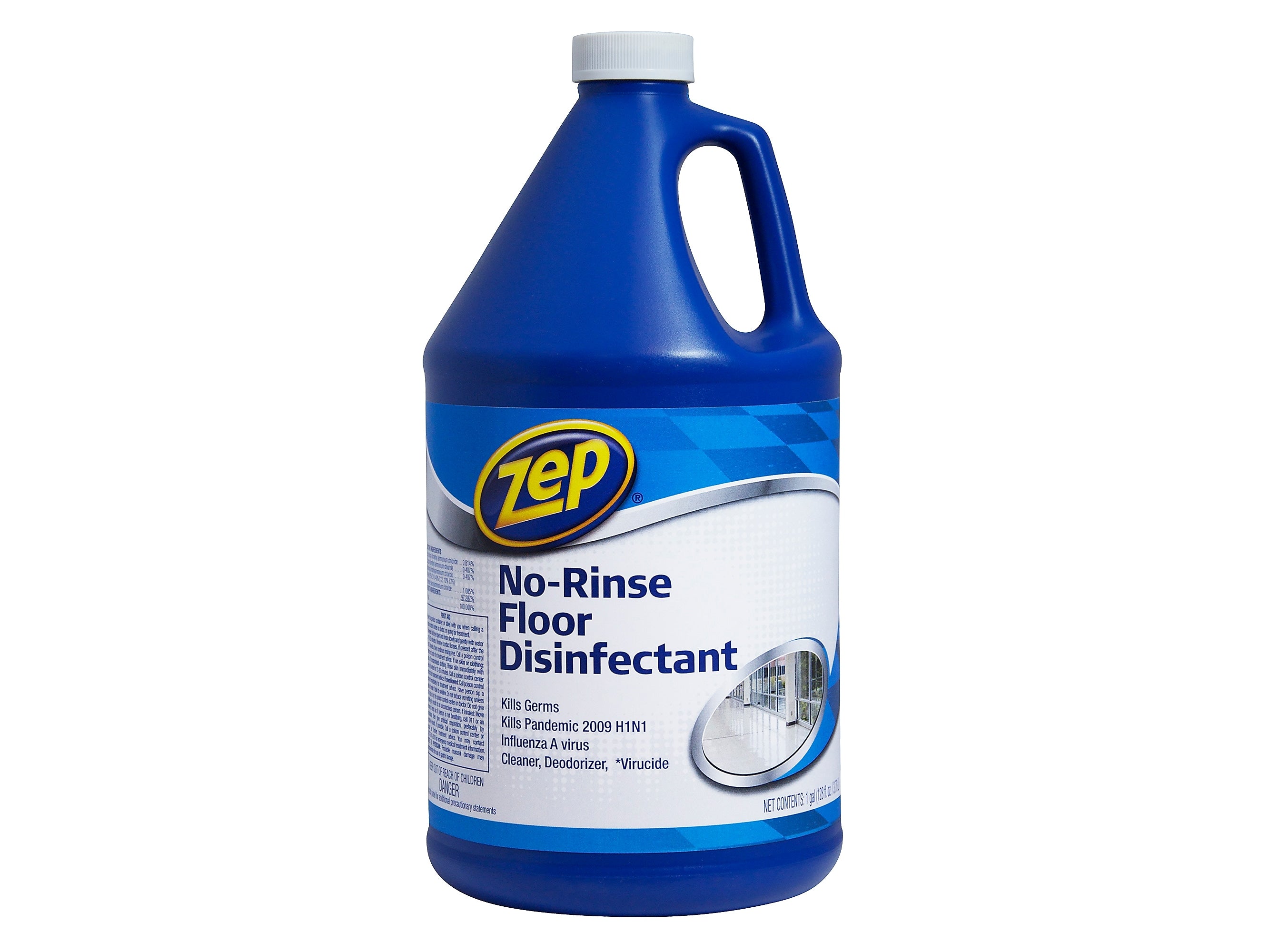 Zep No-Rinse Floor Disinfectant, 128.2 Oz., 4/Carton (ZUNRS128X)