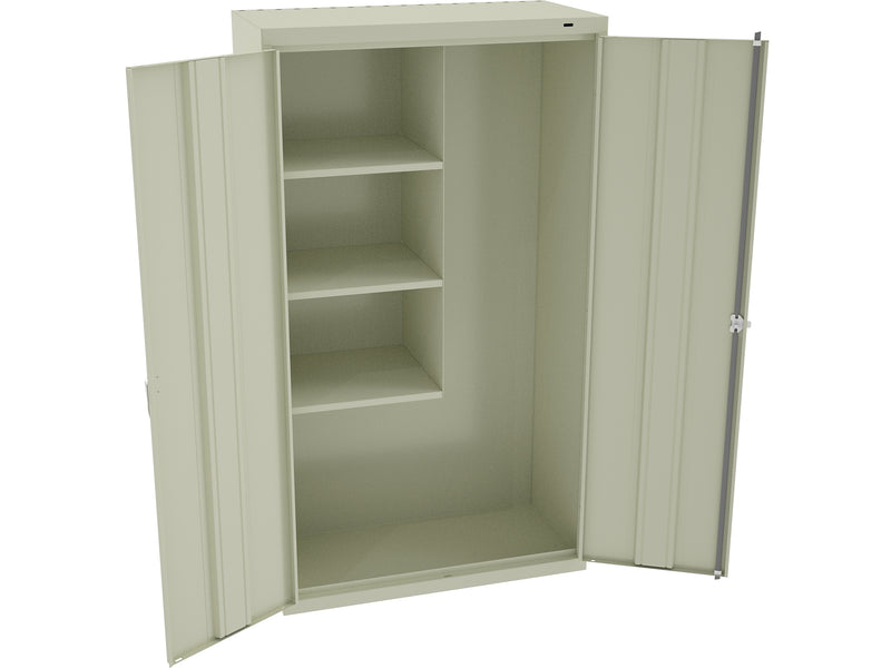Tennsco 64" Steel Janitorial Supply Cabinet with 3 Shelves, Champagne/Putty (JAN6618DH-CPY)