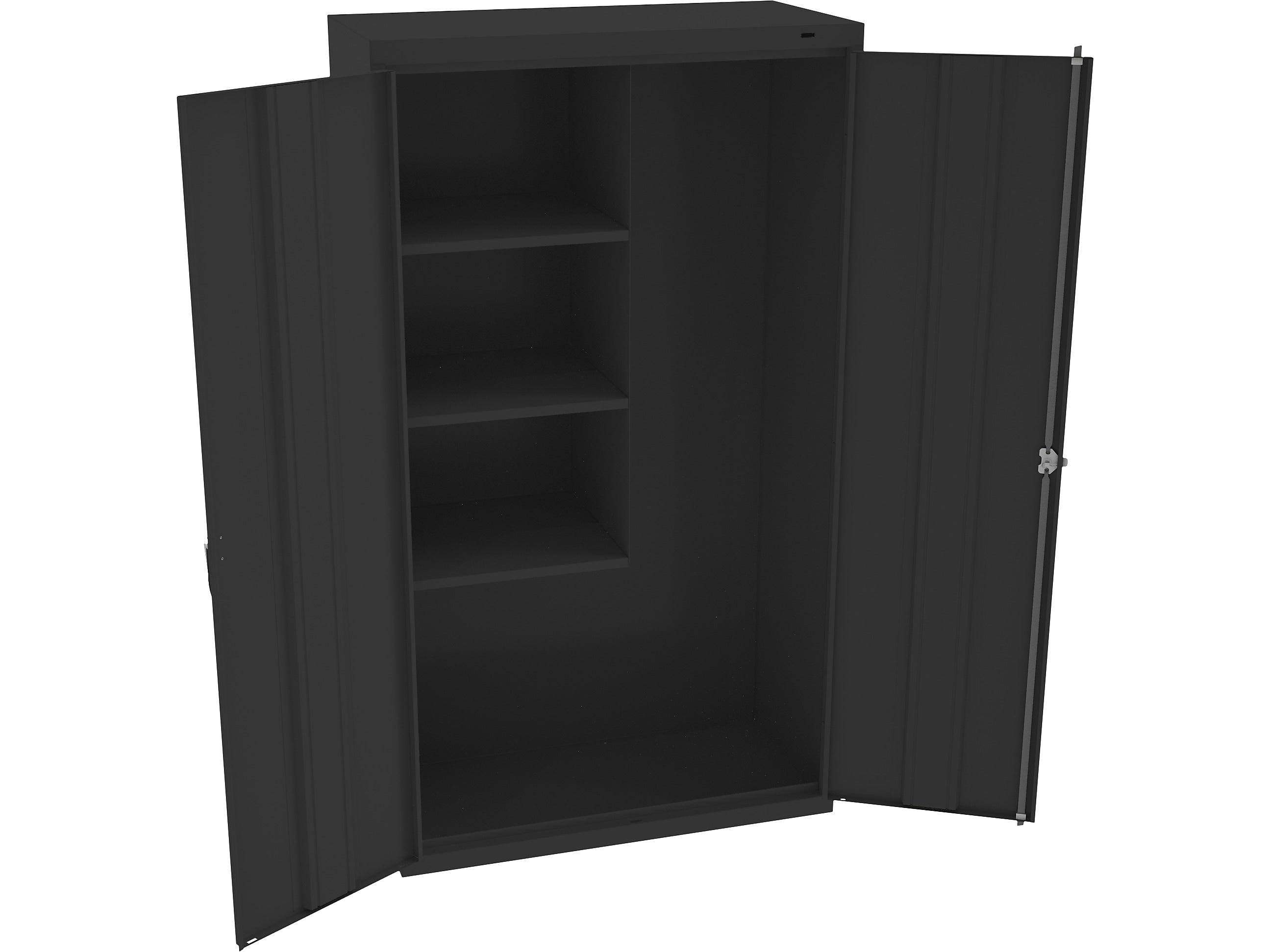 Tennsco 64" Steel Janitorial Supply Cabinet with 3 Shelves, Black (JAN6618DH-BLK)