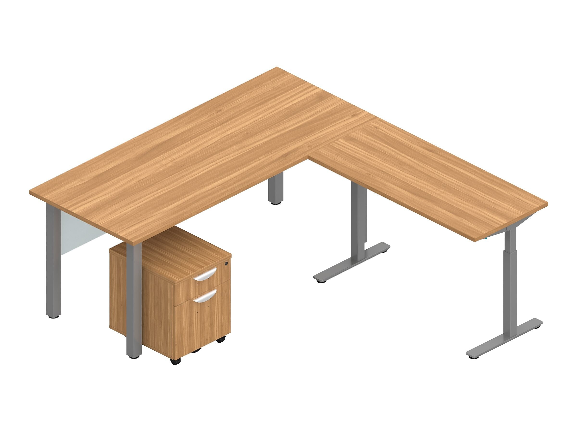 Offices To Go Superior Laminate 71" L-Shaped Desk, Autumn Walnut (TDOTG21-AWL)