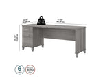 Bush Furniture Somerset 72"W Office Desk with Drawers, Platinum Gray (WC81272)