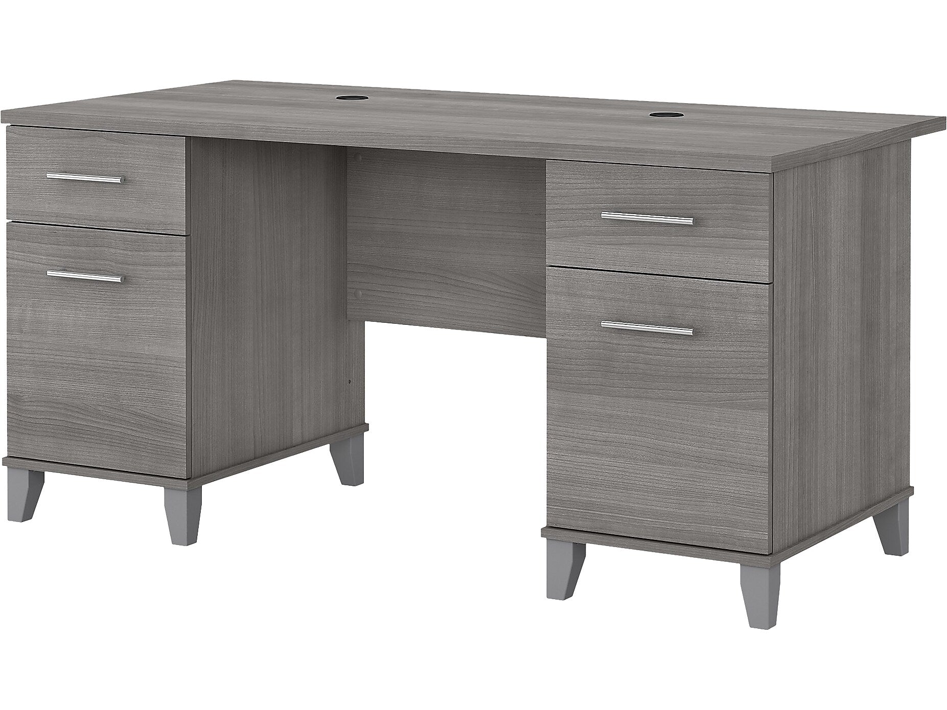 Bush Furniture Somerset 60"W Office Desk with Drawers, Platinum Gray (WC81228K)