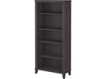 Bush Furniture Somerset 65"H 5-Shelf Bookcase with Adjustable Shelves, Storm Gray Laminate (WC81565)