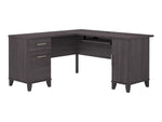 Bush Furniture Somerset 60"W L Shaped Desk with Storage, Storm Gray (WC81530K)