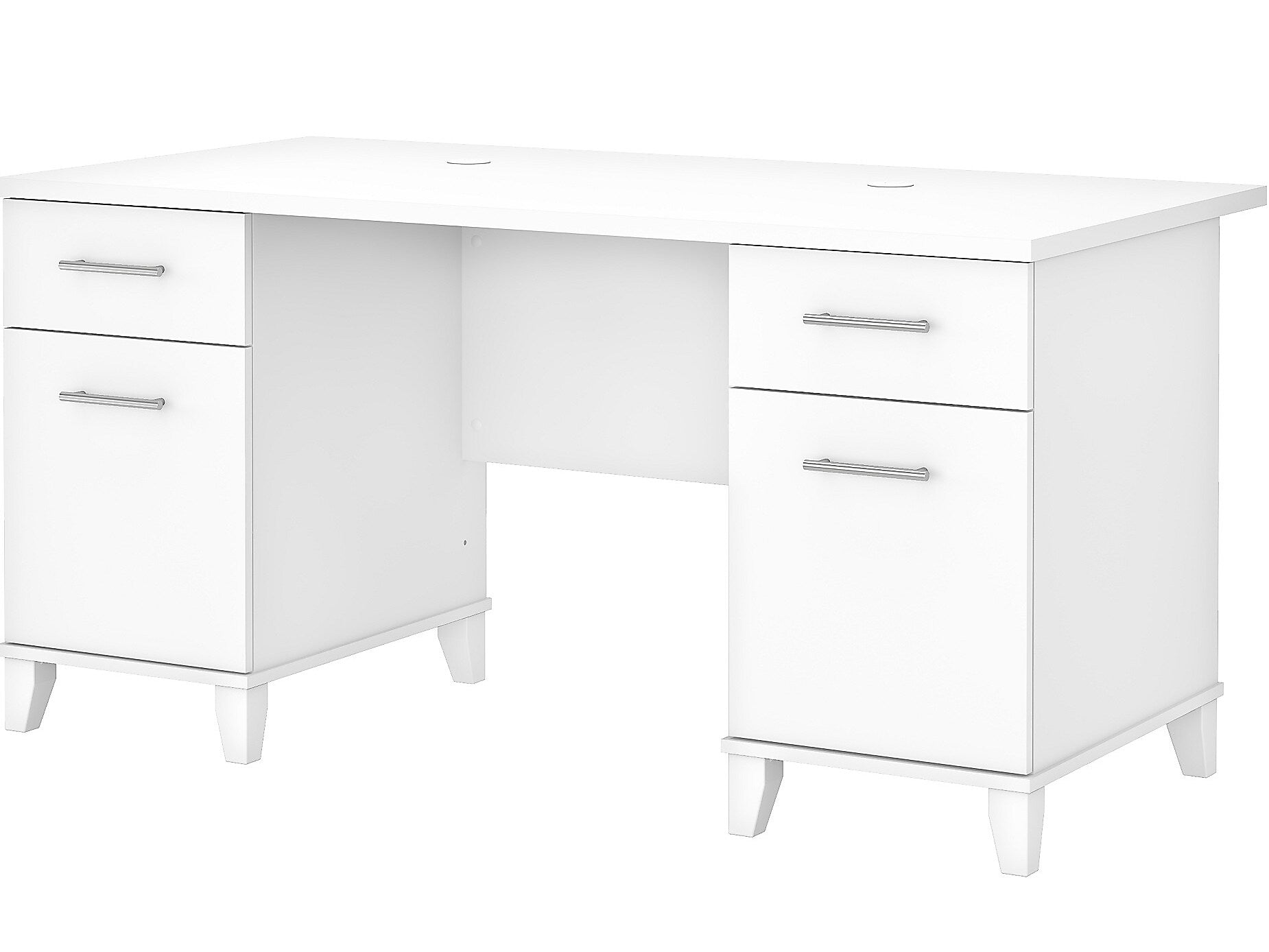 Bush Furniture Somerset 60"W Office Desk with Drawers, White (WC81928K)