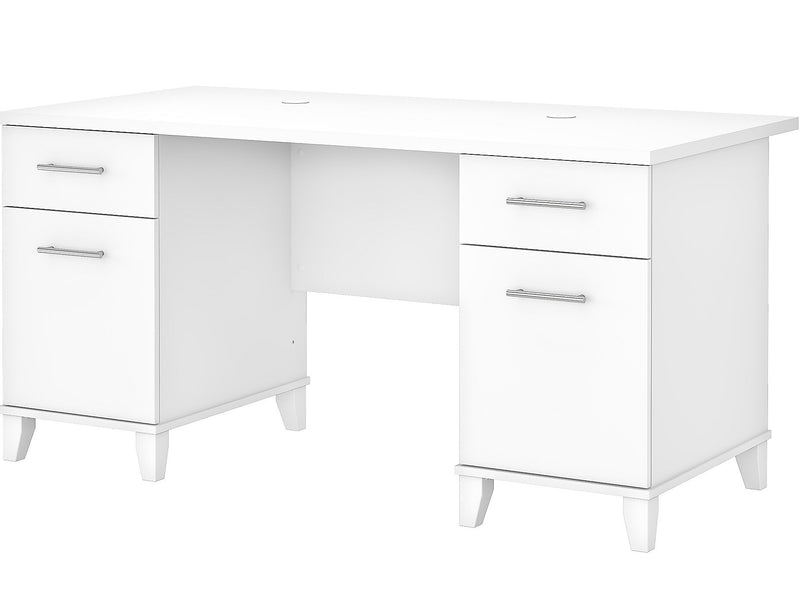 Bush Furniture Somerset 60"W Office Desk with Drawers, White (WC81928K)