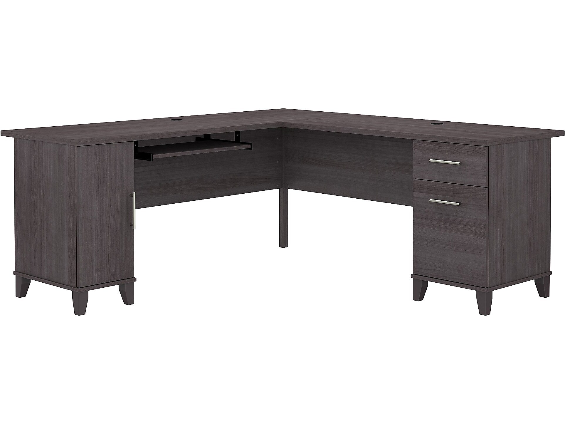 Bush Furniture Somerset 72"W L Shaped Desk with Storage, Storm Gray (WC81510K)