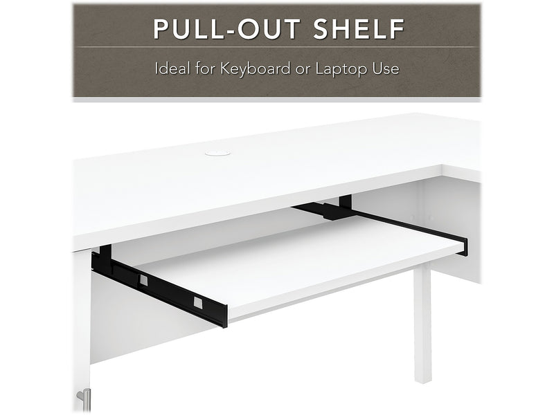 Bush Furniture Somerset 72"W L Shaped Desk with Storage, White (WC81910K)