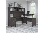 Bush Furniture Somerset 72"W 3 Position Sit to Stand L Shaped Desk with Hutch, Storm Gray (SET015SG)