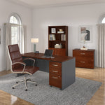 Bush Business Furniture Westfield 72"W Office Desk, Hansen Cherry/Graphite Gray (WC24436)