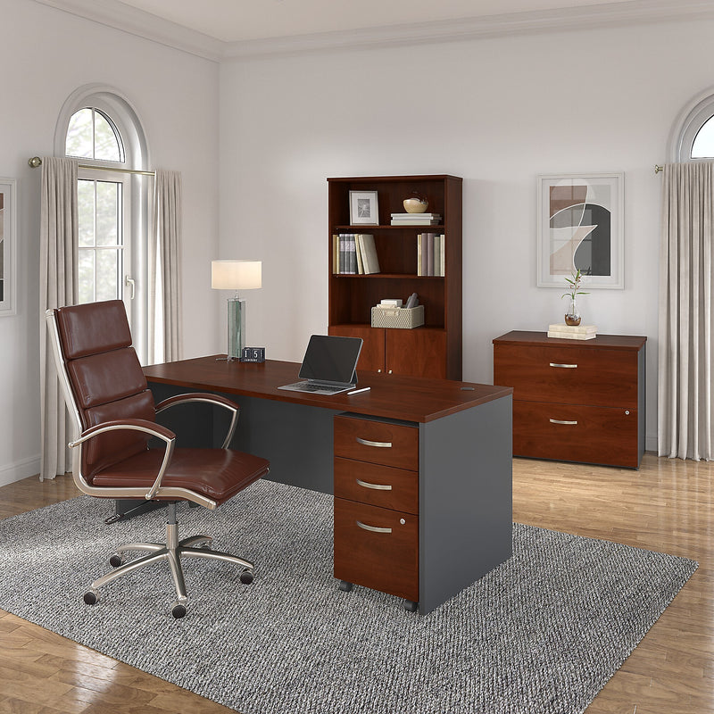 Bush Business Furniture Westfield 72"W Office Desk, Hansen Cherry/Graphite Gray (WC24436)