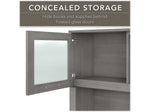 Bush Furniture Somerset 72"W L Shaped Desk with Hutch and 5 Shelf Bookcase, Platinum Gray (SET011PG)