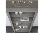 Bush Furniture Somerset 72"W L Shaped Desk with Hutch and 5 Shelf Bookcase, Platinum Gray (SET011PG)