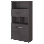 Bush Business Furniture Office 500 70"H 5-Shelf Bookcase with Doors, Storm Gray (OFB136SG)