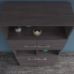 Bush Business Furniture Office 500 70"H 5-Shelf Bookcase with Doors, Storm Gray (OFB136SG)