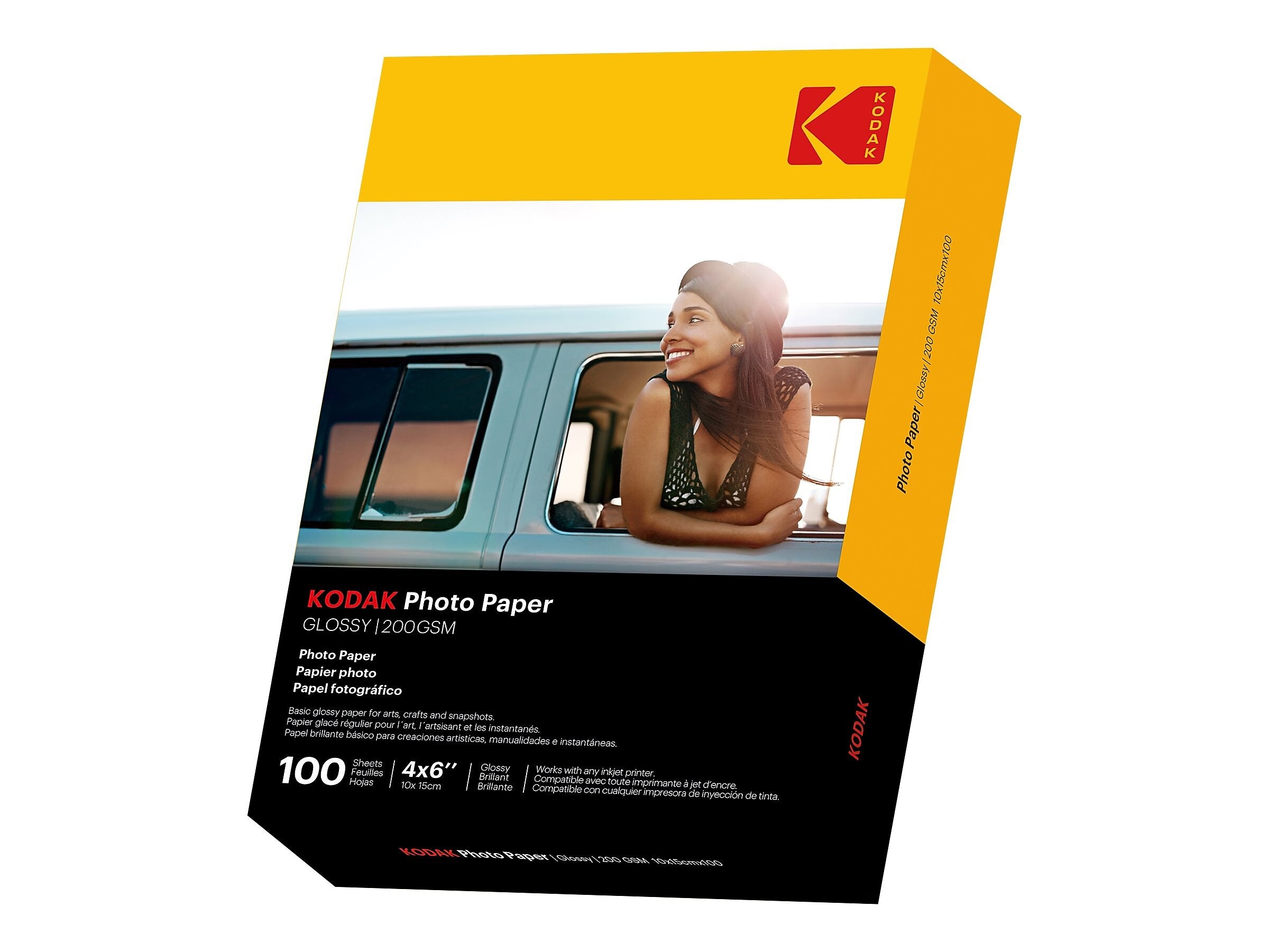 Kodak Glossy Photo Paper, 4" x 6", 100 Sheets/Pack (41180)