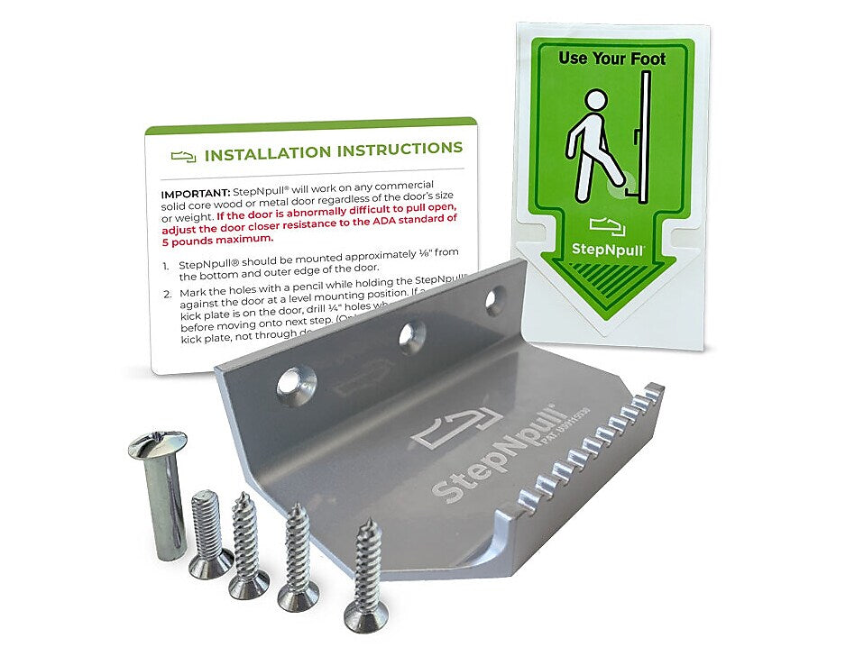 StepNpull Silver Foot-Operated Door Opener (SNPE-SV)