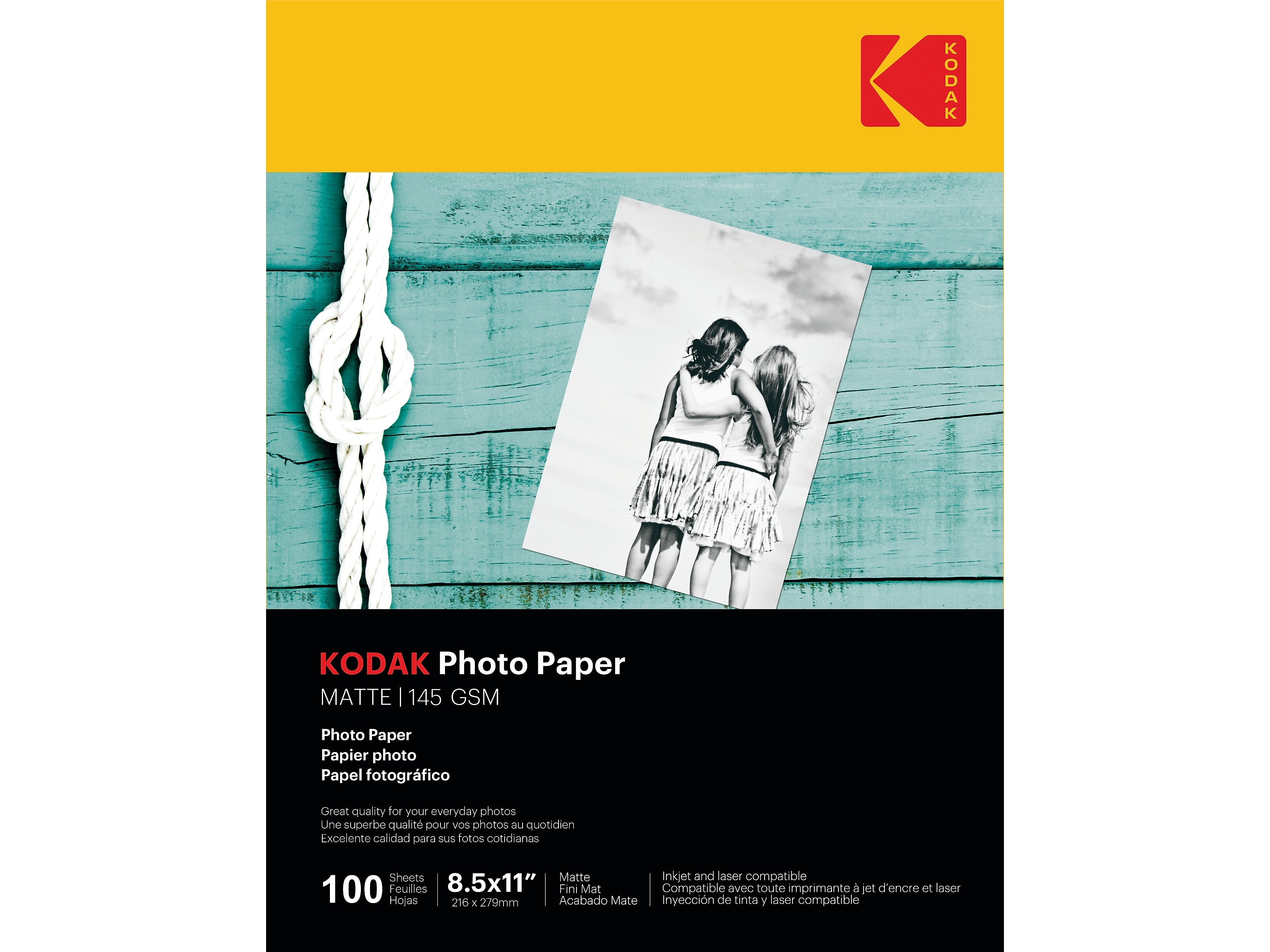 Kodak Matte Photo Paper, 8.5" x 11", 100 Sheets/Pack (41184)
