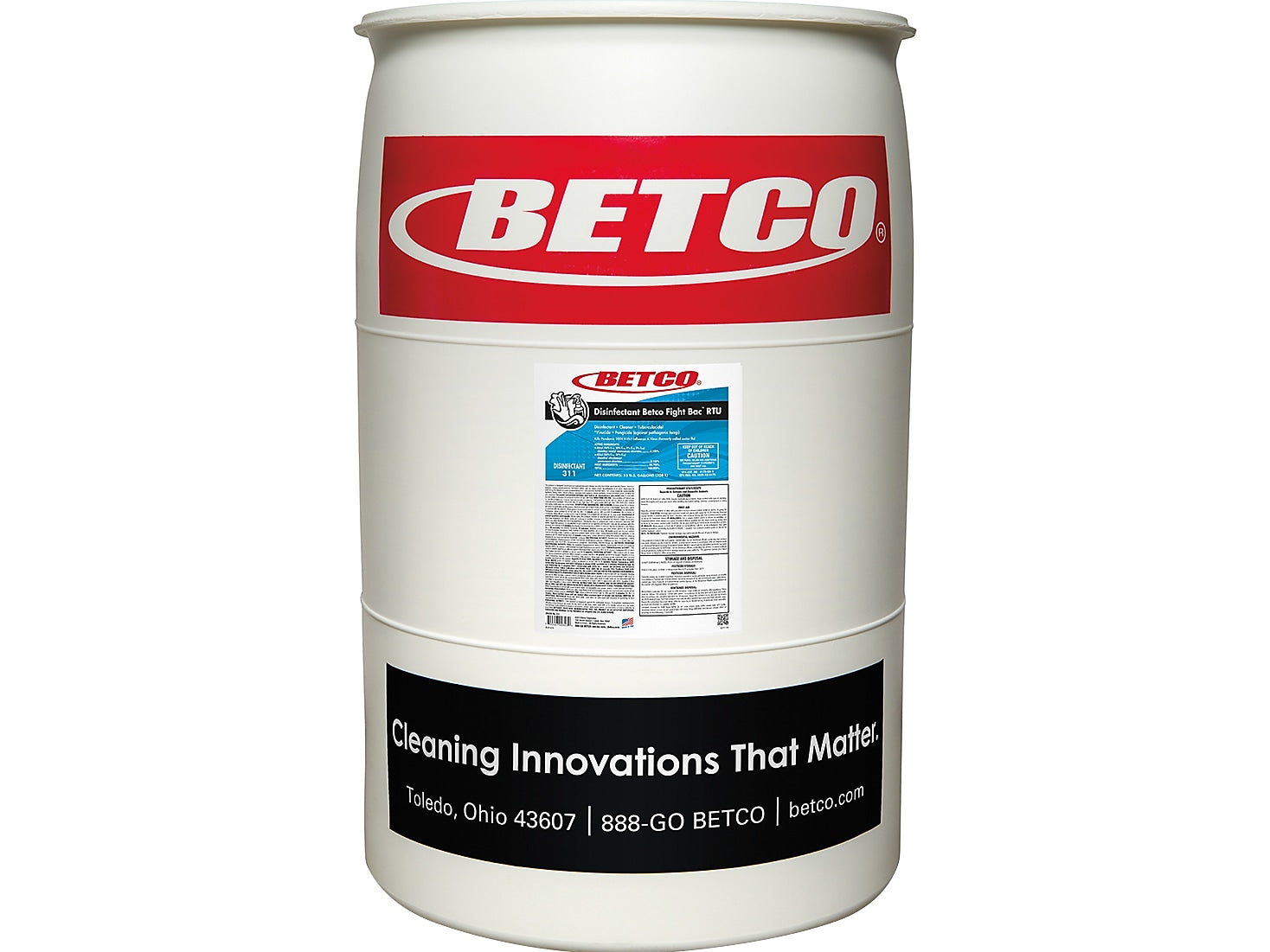 Betco Fight Bac RTU Disinfectant Drum, Citrus Floral, 7040 Oz., 55 Gal. Drum, 4/Pallet (3115500P)