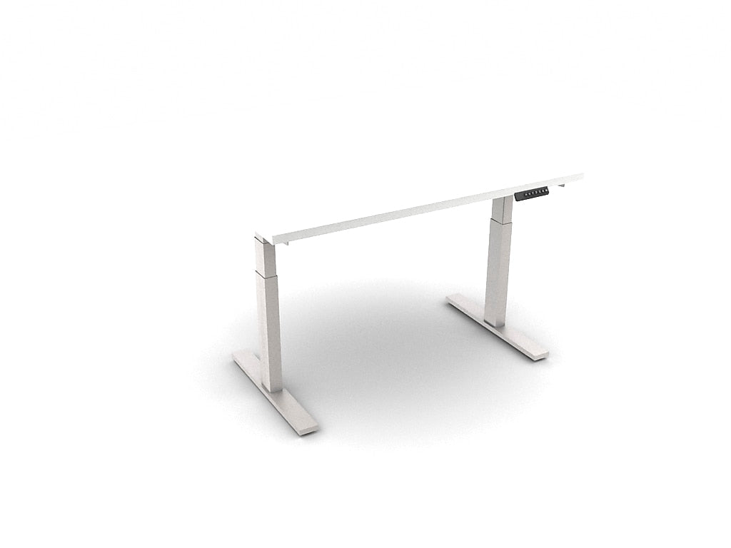 Allsteel Altitude 3-Stage A6 48"W x 24"D Height Adjustable Table Desk, Designer White (TABLE4824005_W3)