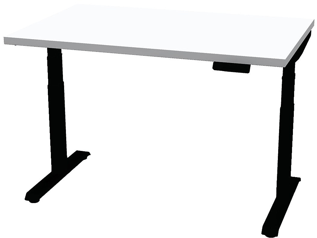 Allsteel Altitude 3-Stage A6 48"W x 24"D Height Adjustable Table Desk, Designer White (TABLE4824011_W3)