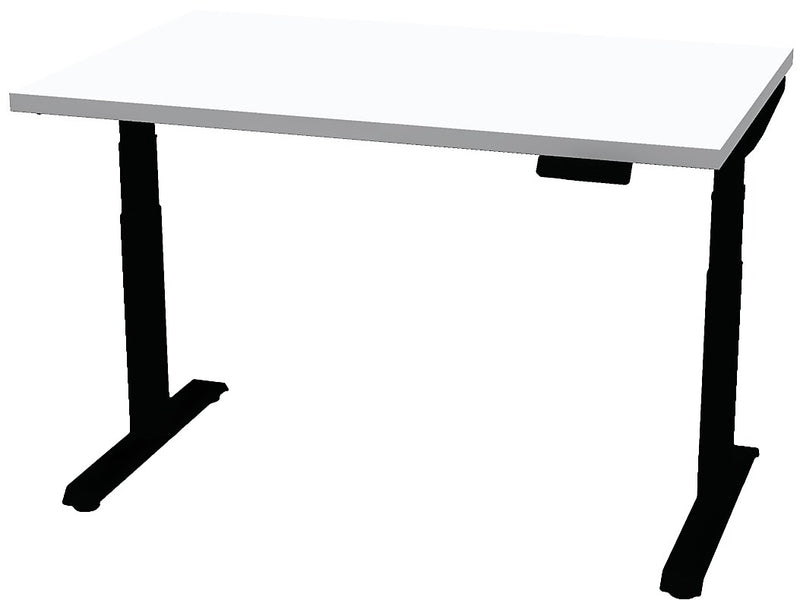 Allsteel Altitude 3-Stage A6 48"W x 24"D Height Adjustable Table Desk, Designer White (TABLE4824011_W3)
