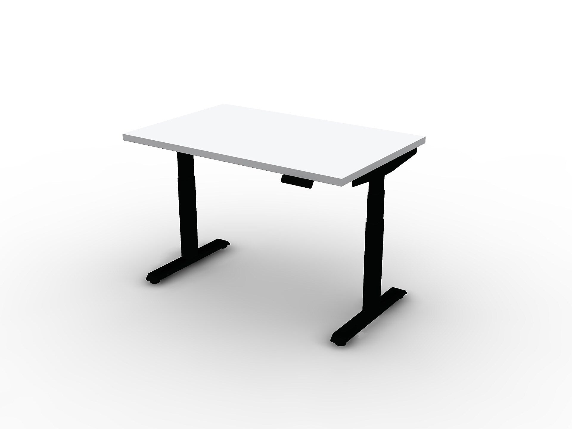 Allsteel Altitude 3-Stage A6 48"W x 24"D Height Adjustable Table Desk, Designer White (TABLE4824011_W3)